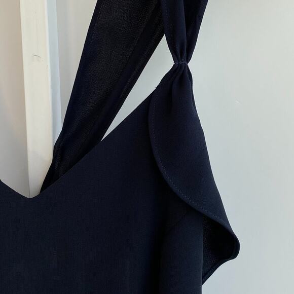 Reiss London Amika Cross Back Ruffle Jumpsuit in Navy Blue sz 2 - Picture 6 of 14
